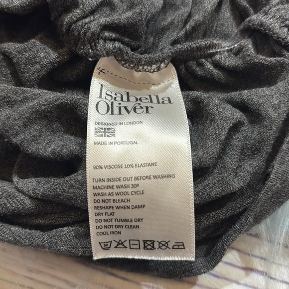 Isabella Oliver Maternity Grey V Neck Quarter Sleeve Top sz 1 - Picture 9 of 10